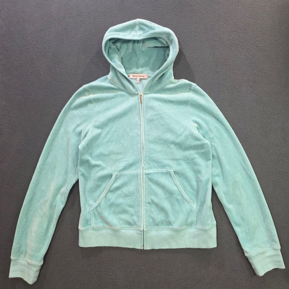 Vintage Y2K Juicy Couture Velour Full Zip Hoodie Size XLMade in USA A011032